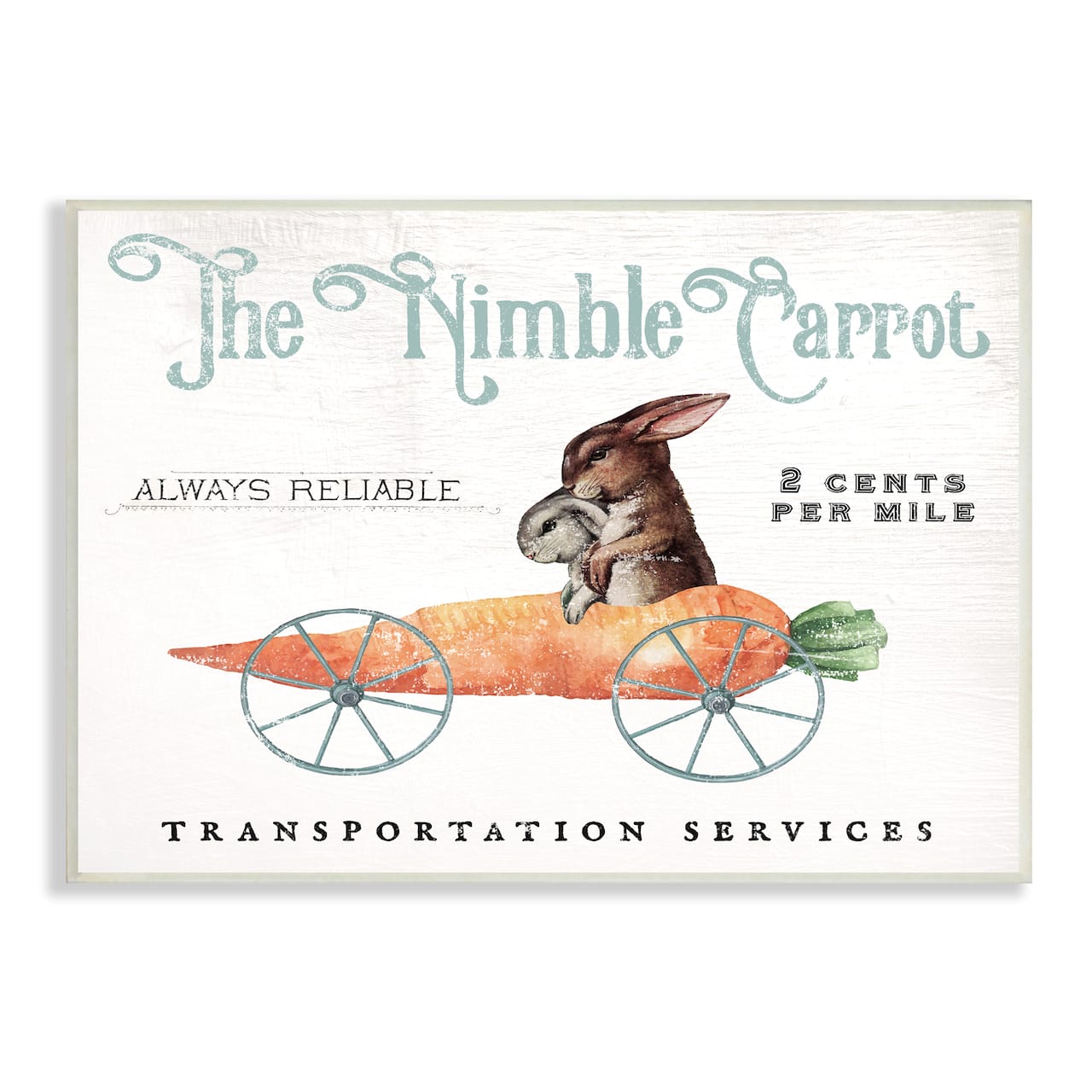 Stupell Industries Easter Bunny Vintage Nimble Carrot Mobile Spring Rabbit Wall Plaque